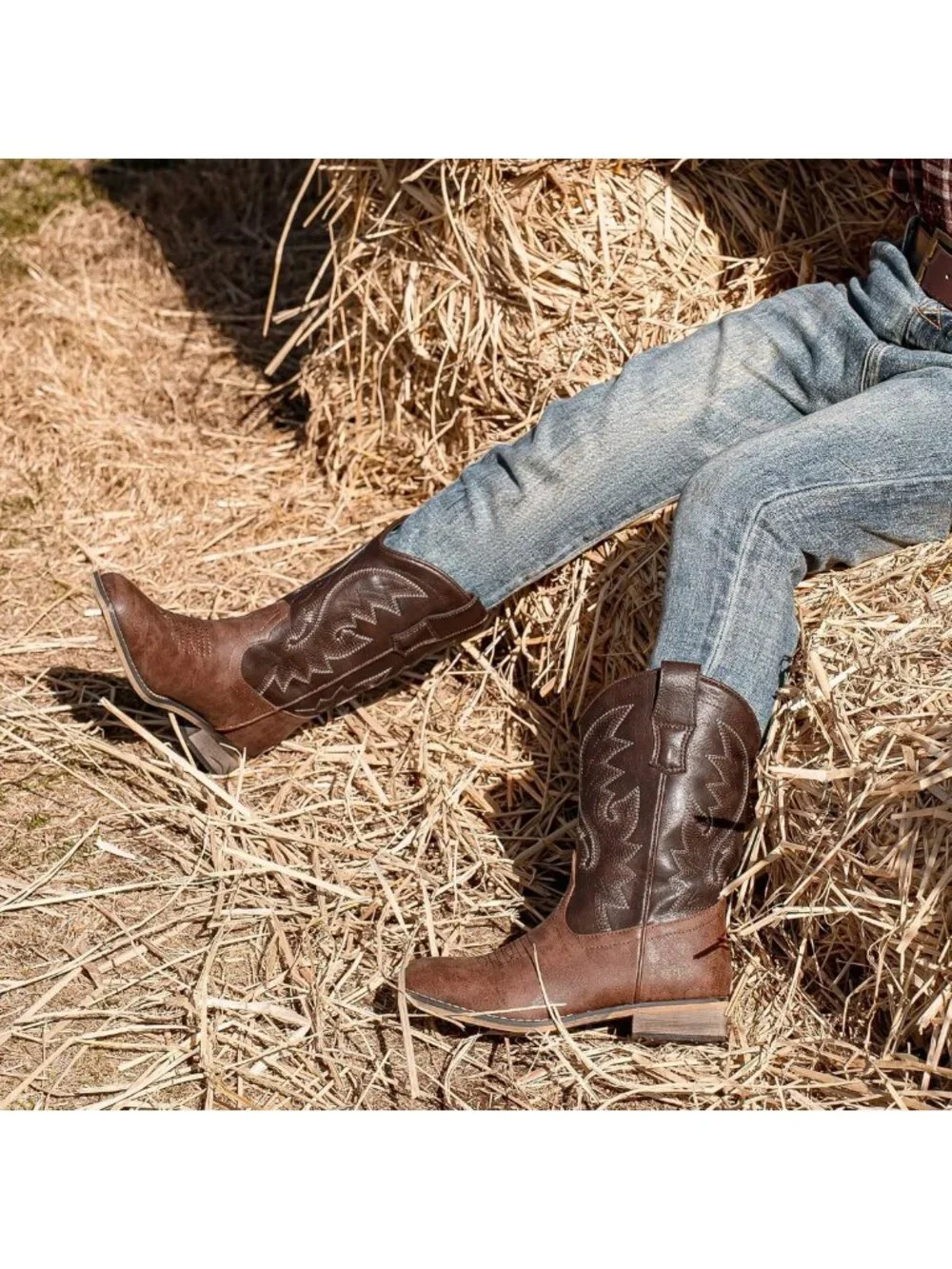 Stylish Kids Cowboy Boots - Western Cowgirl & Cowboy, Pull-On, Square Toe